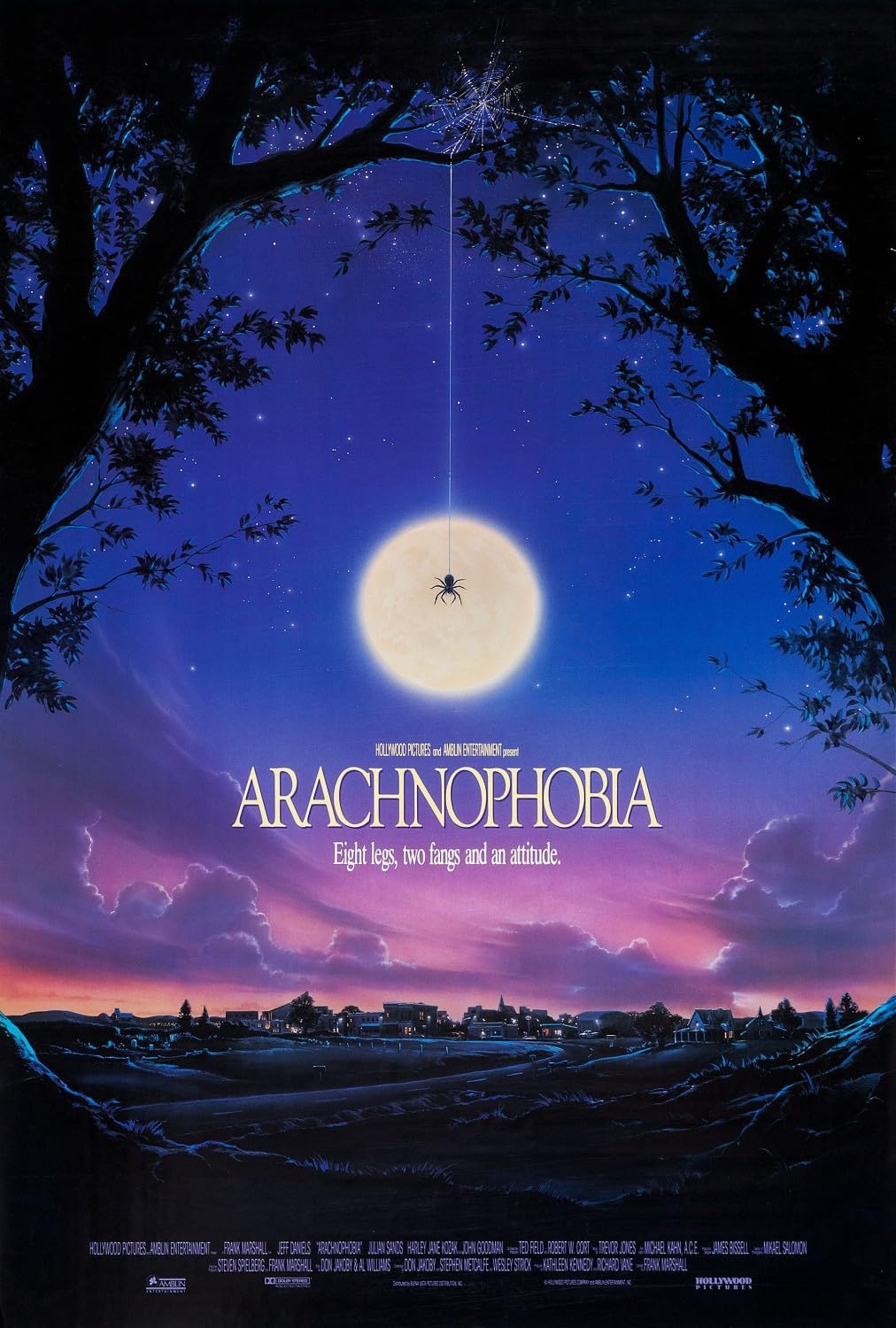 The poster for the 1990 horror comedy, Arachnophobia.